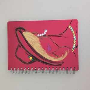 Hand Painted Original Design Blank Journal - Metallic Cover
